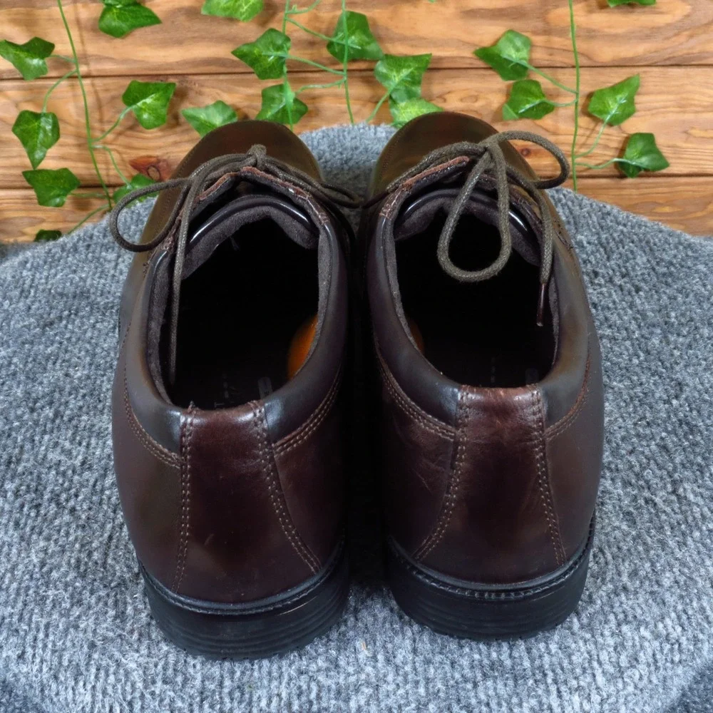 Rockport Hydro-Shield Waterproof Leather Oxfords Men 11.5 Brown V74294 Excellent